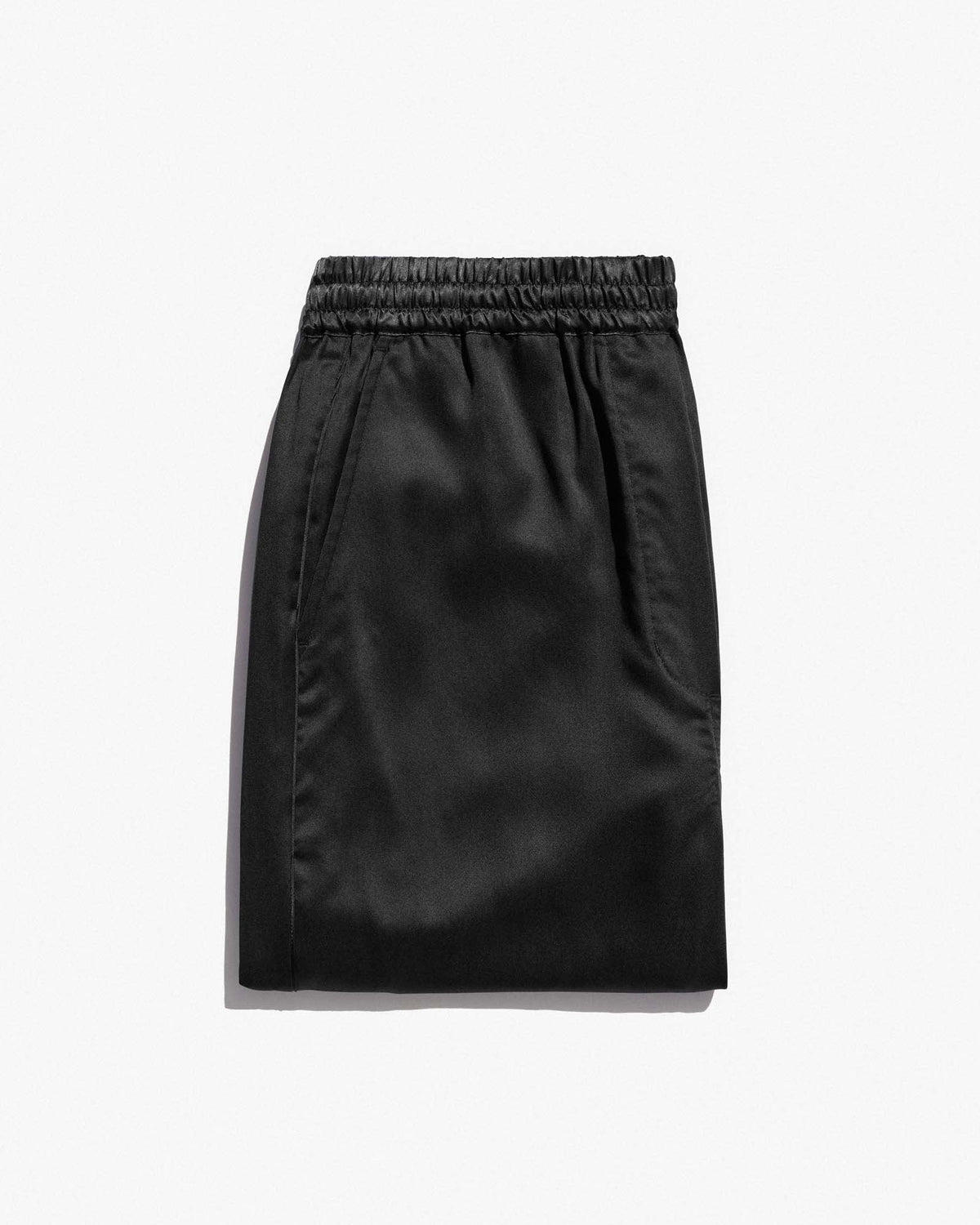 black silky track pants
