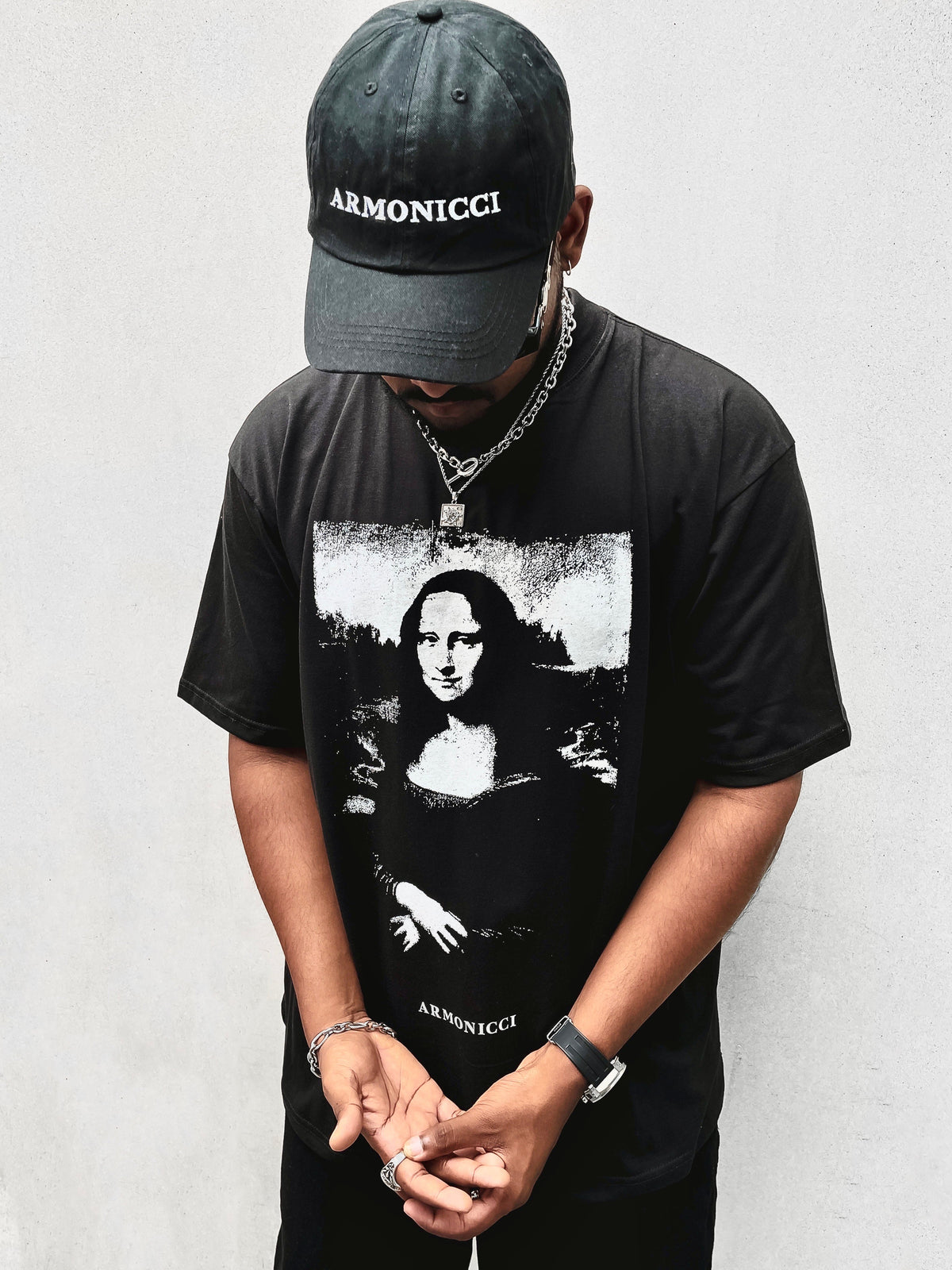 Oversized Mona Lisa Print T-Shirt
